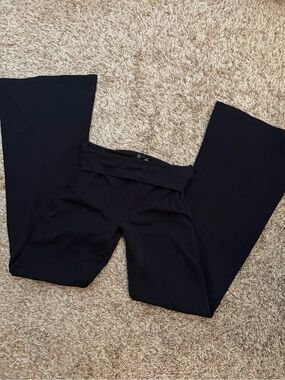 Aerie Black Fold-Over Waist Yoga Pants
